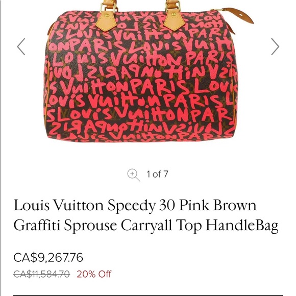 Louis Vuitton Speedy 30 Pink Brown Graffiti Sprouse Carryall Top HandleBag - Picture 15 of 16